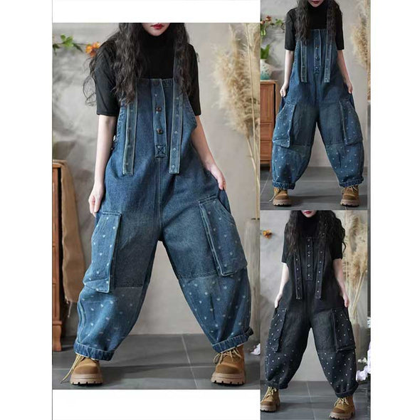 大人気　待望の一着　デニムサロペット　ワイド風　かわいい　おしゃれ　サロペット　デニムパンツ　数量限定