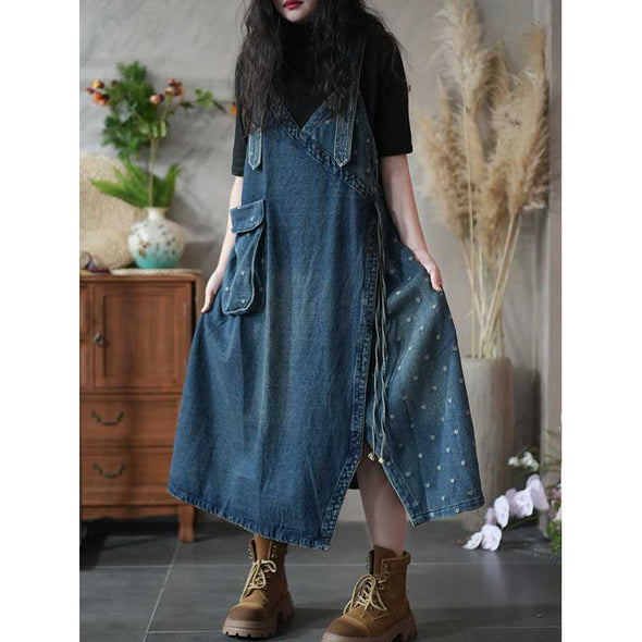 人気新作　大人かわいい　デニムワンピース　数量限定　大き目ポケット　かわいい　おしゃれ