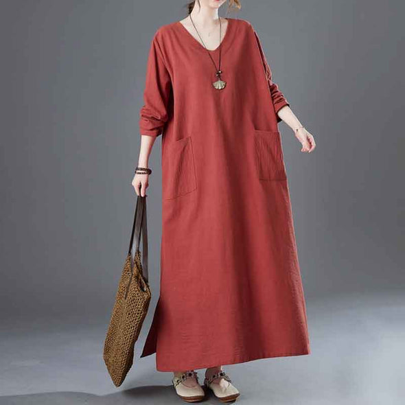 大人カジュアル　長袖　秋新作　ロングワンピース