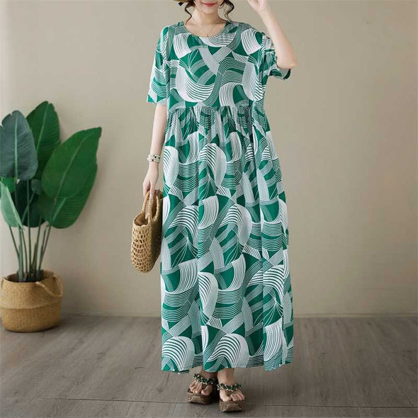 夏定番　大人かわいい　ロング丈　ワンピース