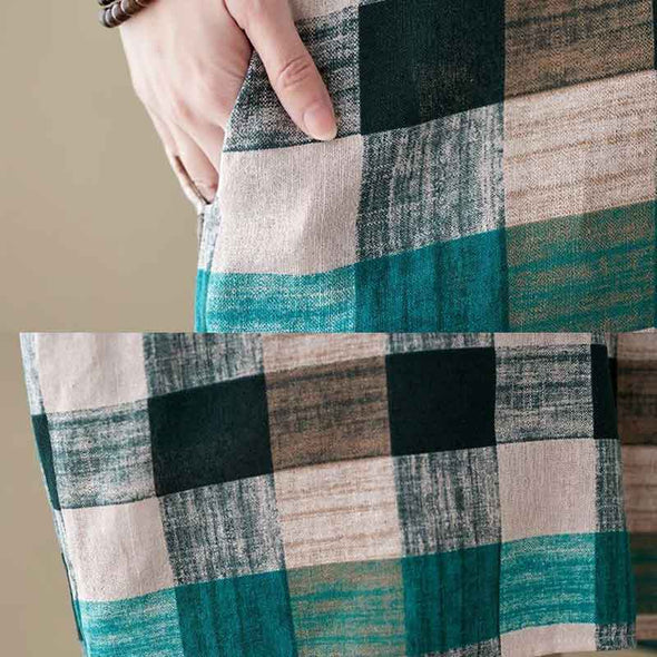 大人かわいい　チェック柄　夏コーデ　快適　ラクチン　ゆったりサイズ　vネック　ワンピース