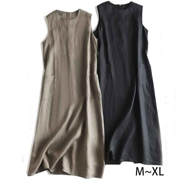シンプルカジュアル　スリット入り　ワンピース
