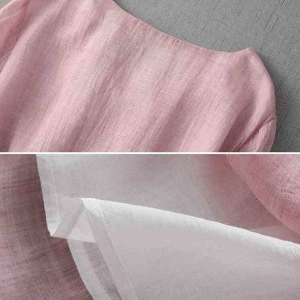 シンプルカジュアル　リボン付き　シャツワンピース　夏コーデ