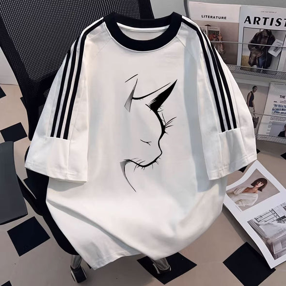 夏 定番 ユニセックス ゆるシルエット ネコ 半袖Tシャツ – Jojormaru