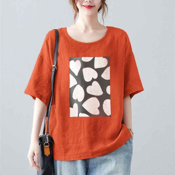 【S~4XL】大人かわいい　ゆるシルエット　色バリ豊か　半袖Tシャツ