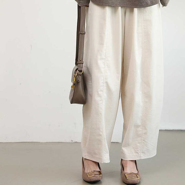 大人カジュアル　ワイド風　無地　定番　合わせやすい　パンツ　ボトムス　秋　冬