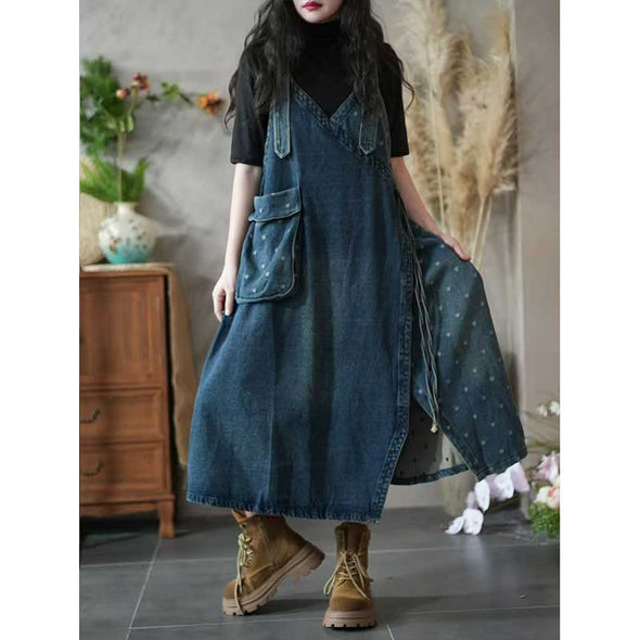 人気新作　大人かわいい　デニムワンピース　数量限定　大き目ポケット　かわいい　おしゃれ