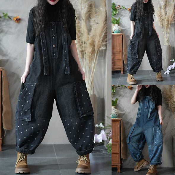 大人気　待望の一着　デニムサロペット　ワイド風　かわいい　おしゃれ　サロペット　デニムパンツ　数量限定