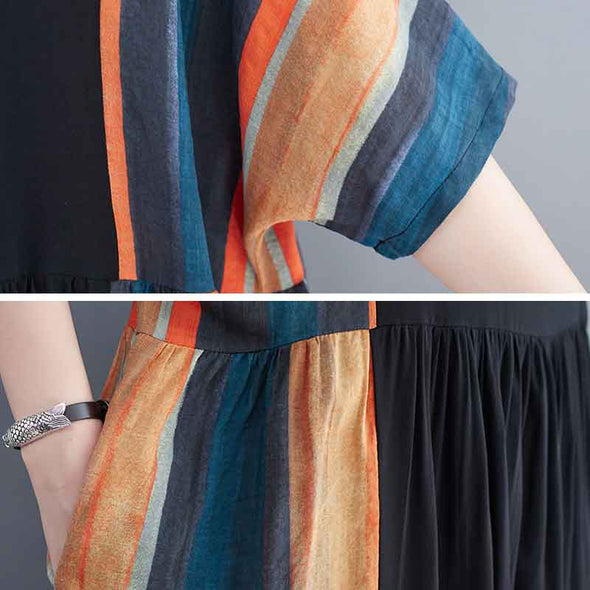 大人カジュアル　楽ちん　ロング丈　着痩せ効果　ワンピース