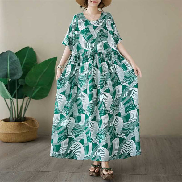 夏定番　大人かわいい　ロング丈　ワンピース