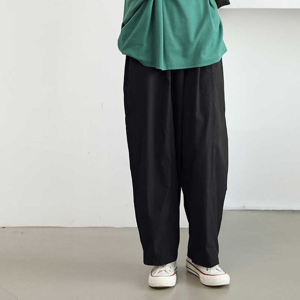 シンプルカジュアル　ワイド風　無地　春夏秋　パンツ