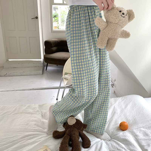 人気　お得　ルームウエア　部屋着　チェック柄　かわいい　楽ちん　