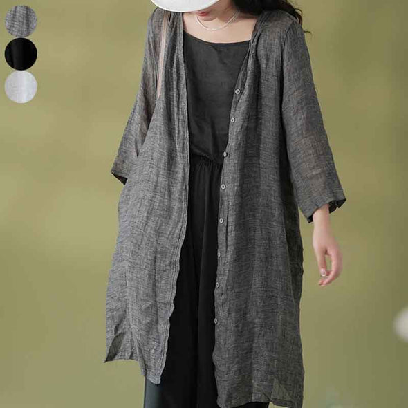 夏　羽織　薄手　8分袖　薄手アウター　シャツ