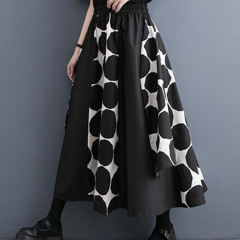 おしゃれスカート ドット柄 かわいい 特徴のあるデザイン Aライン ロングスカート – Jojormaru