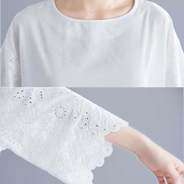 韓国ファッション　フレアスリーブ　7分袖　おしゃれブラウス　Tシャツ