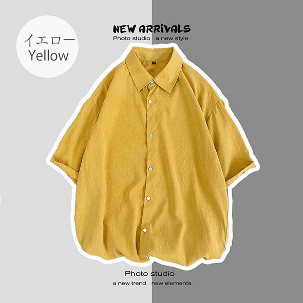 【M~5XL】多色展開　男女兼用　ゆったり　おしゃれシャツ　人気　夏定番　フォーマル　通勤　無地　合わせやすいシャツ