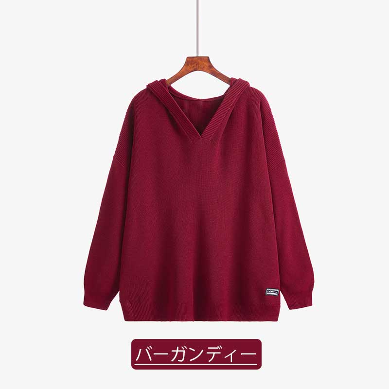 超人気【XL～4XL】7色展開 ニット パーカー風ニットセーター ゆる 