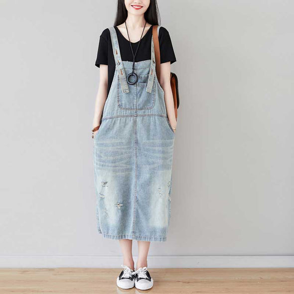 韓国ファッション　ダメージ加工　デニムスカート　かわいいスカート