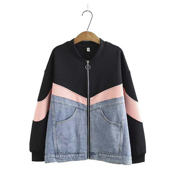 韓国ファッション　デニムジャケット　おしゃれアウター　大きいサイズ　秋冬　ジャケットコート