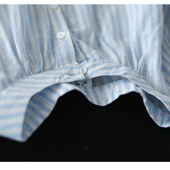 【M~3XL】ストライプ柄　ゆるシルエット　春夏シャツ　おしゃれシャツ　ブラウス