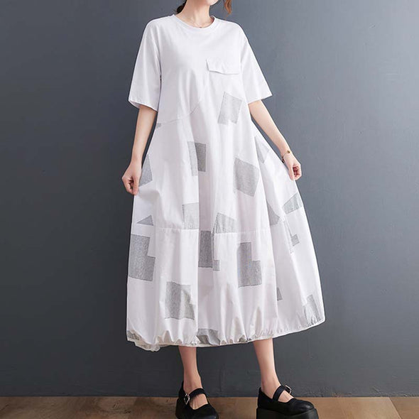 韓国ファッション　不規則デザイン　夏　ロングワンピース