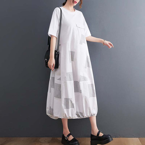 韓国ファッション　不規則デザイン　夏　ロングワンピース