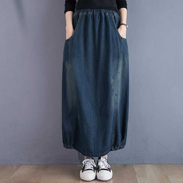 韓国ファッション　デニムスカート　春夏コーデ　おしゃれスカート