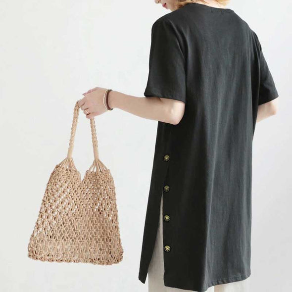 韓国ファッション　半袖Ｔシャツ　チュニック　夏コーデ　おしゃれTシャツ