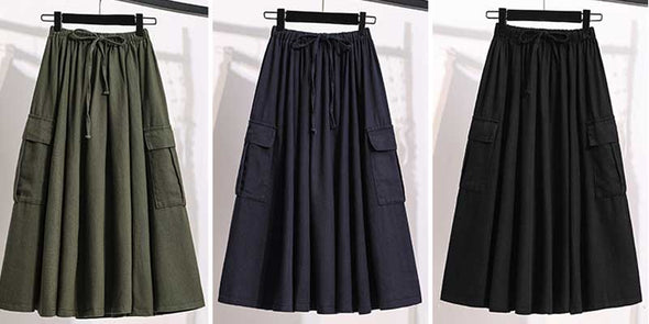 【Ⅿ～5XL】シンプル　ロング丈　Aライン　おしゃれスカート　合わせやすいスカート