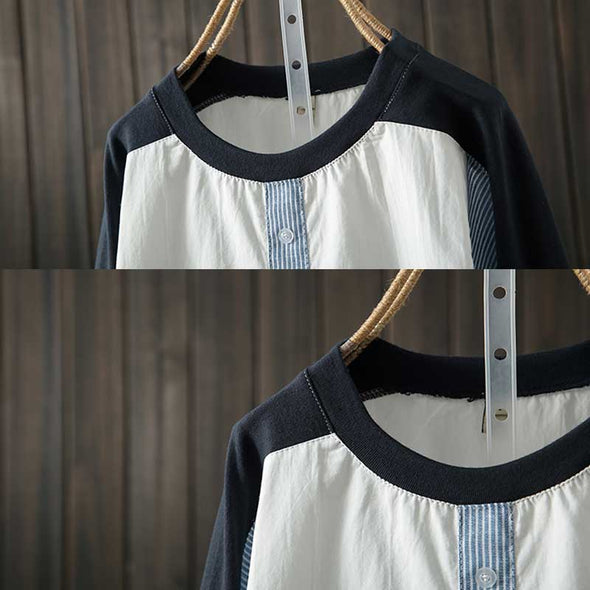 エスニック風　【XL~4XL】　切替　ストライプ　配色　ゆったりおしゃれシャツ　大人カジュアルシャツ