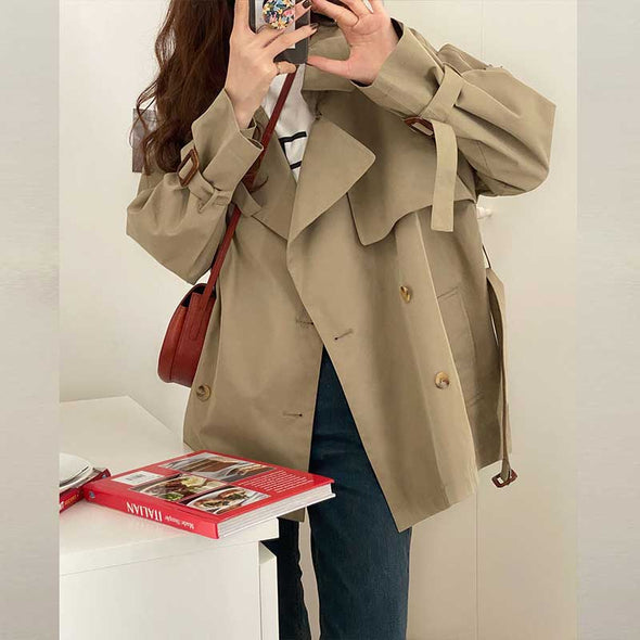 トレンチコート 韓国ファッション　おしゃれ　かわいいアウター　ジャケット　秋冬コーデ　