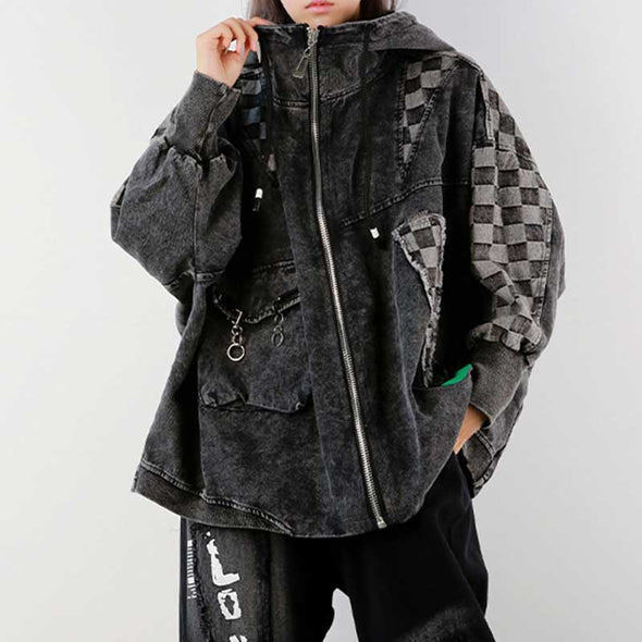 デニムジャケット　韓国ファッション　ゆったり　あたたかい　秋冬ジャケット　