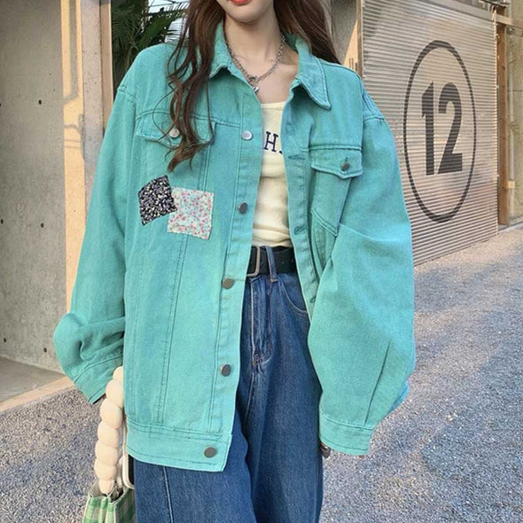 おしゃれデニムジャケット　韓国ファッション　レディースジャケットコート　アウター　人気ジャケット