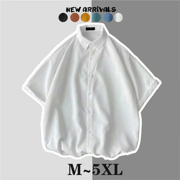 【M~5XL】多色展開　男女兼用　ゆったり　おしゃれシャツ　人気　夏定番　フォーマル　通勤　無地　合わせやすいシャツ