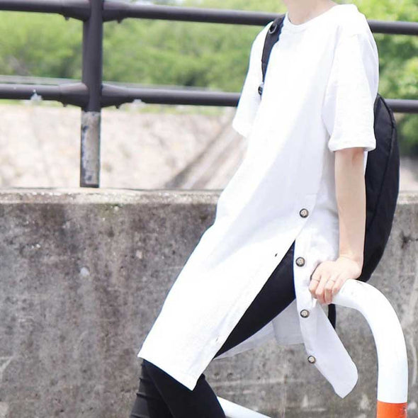 韓国ファッション　半袖Ｔシャツ　チュニック　夏コーデ　おしゃれTシャツ